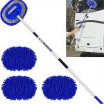 GreatCool 62 Car Wash Brush Kit Mitt Mop Sponge with Long Handle Chenille Microfiber Car Cleaning Brush Kit Supplies Car Washing Mop Kit Car Care of Scratch-Free Replacement Head for Car RV Truck - Image 7